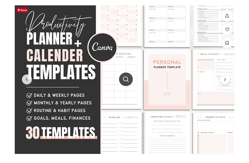 3. Editable Planner Template Canva